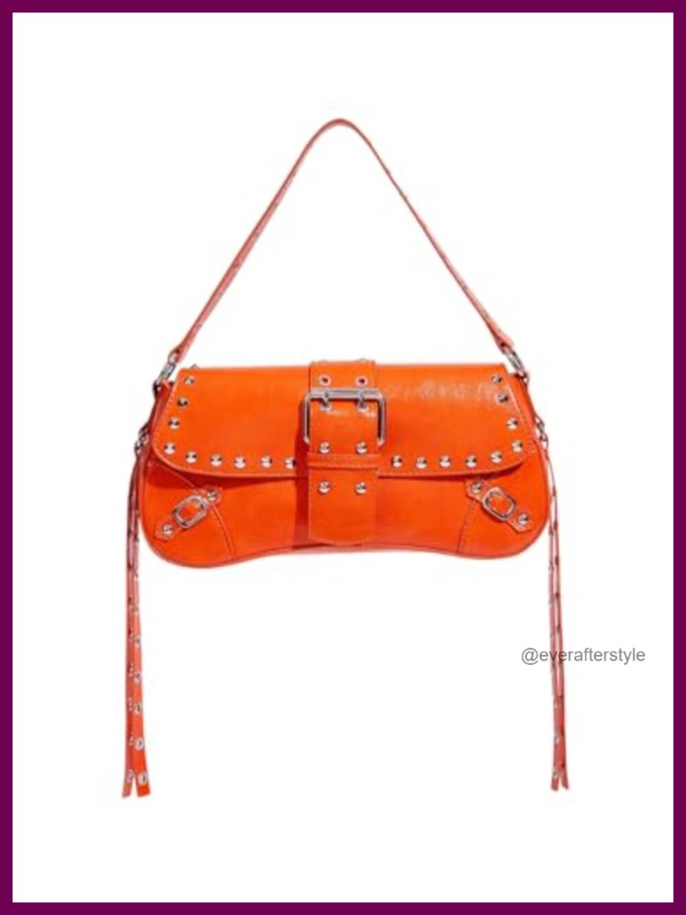 Y2K Punk Mini Shoulder Bag Faux Leather Studded Grommet Hobo Handbag